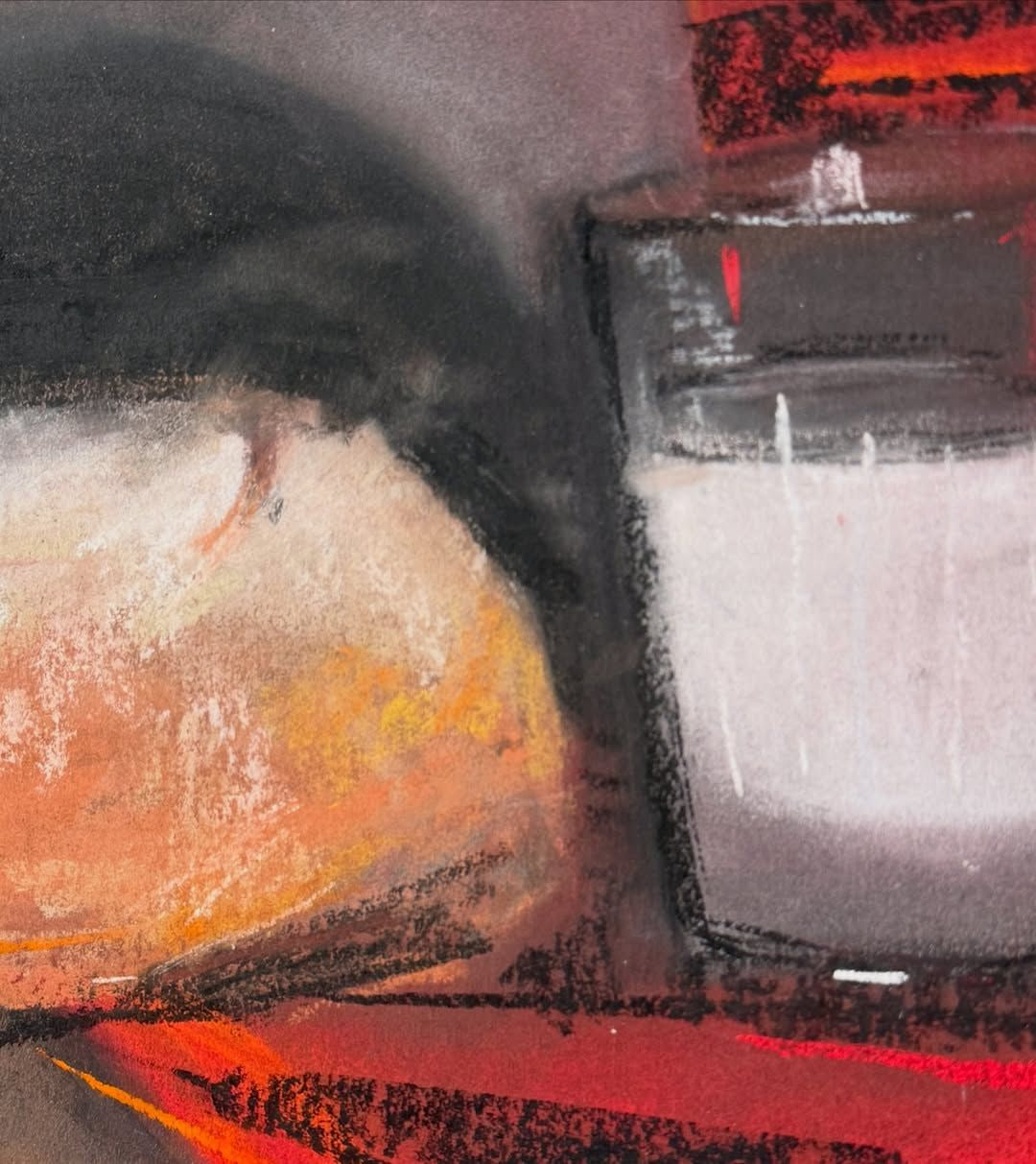 Bread and Glass, 2026. Mixed media on paper.